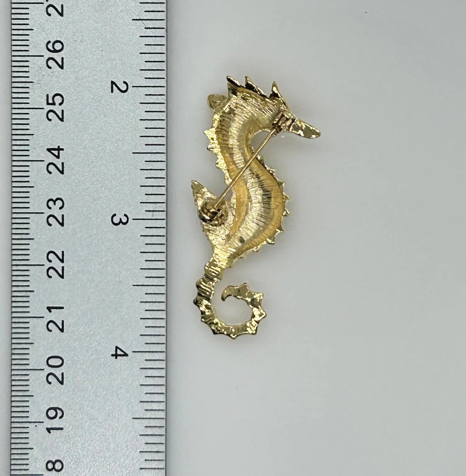 Golden Seahorse Brooch