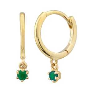 Green Gem Drop Hoops
