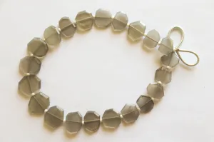 Grey Moonstone gemstone Crown cut beads
