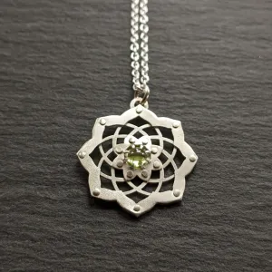 Handcut Peridot Lotus