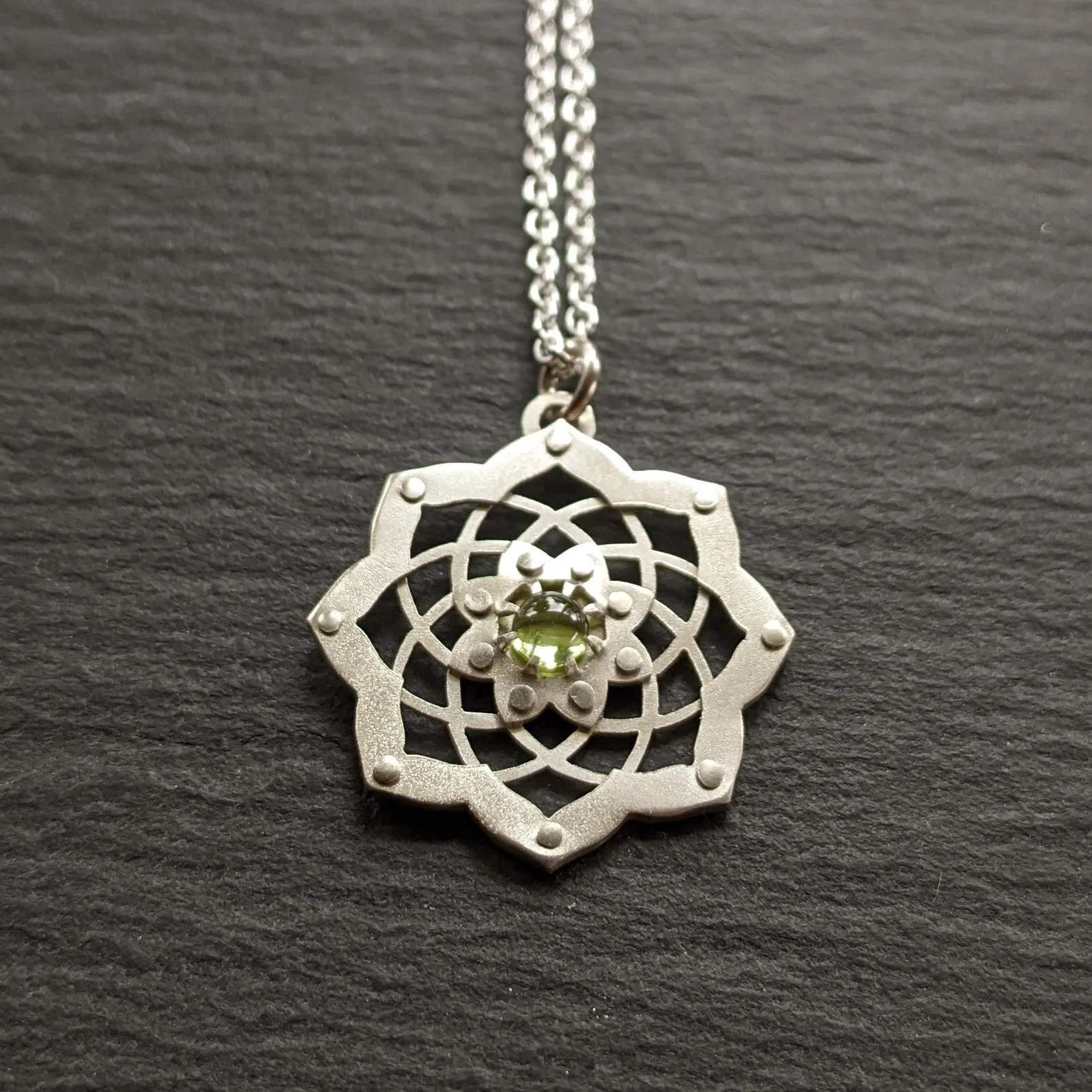 Handcut Peridot Lotus