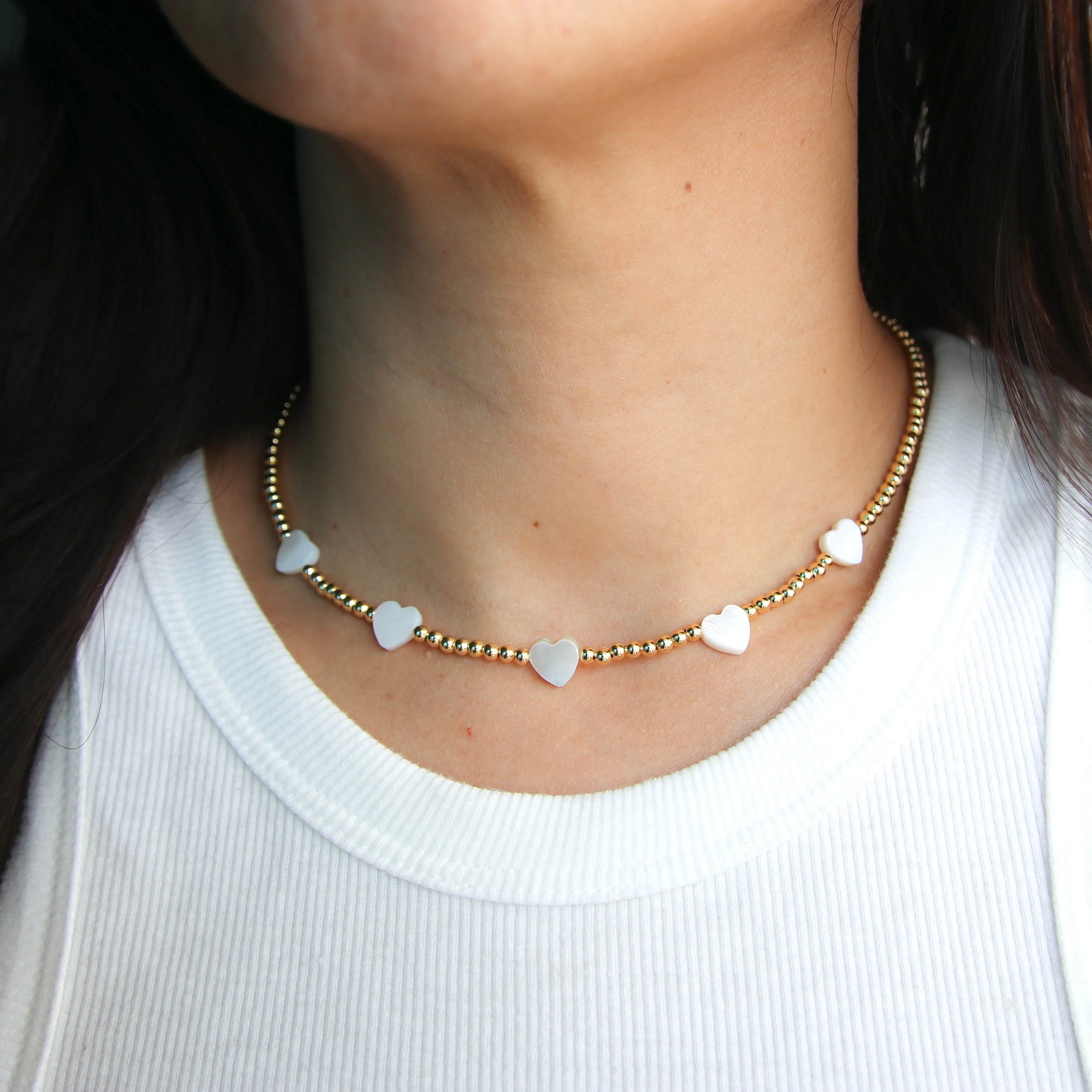Hearts X Gold Ball Choker
