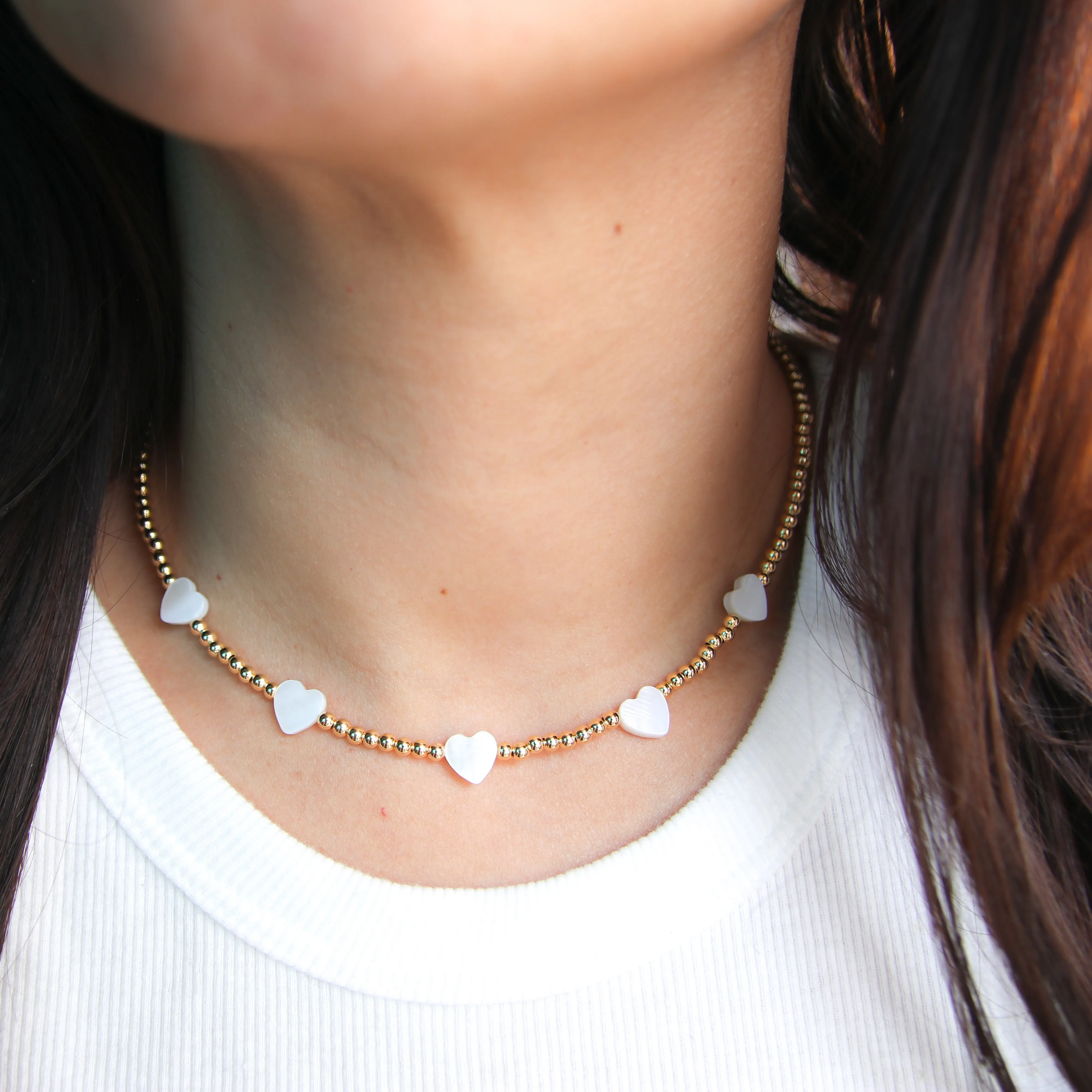Hearts X Gold Ball Choker