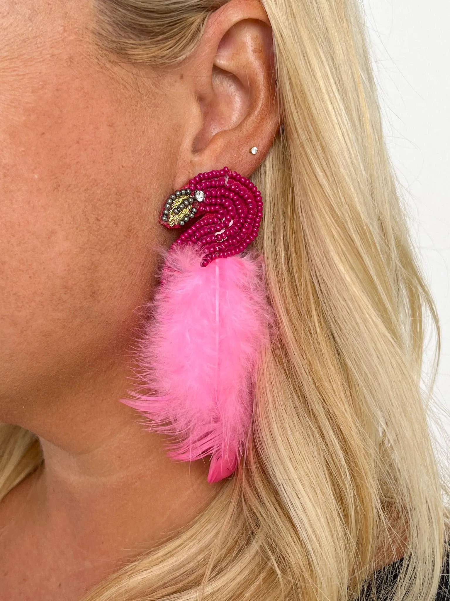 Hot Pink Flamingo Earrings