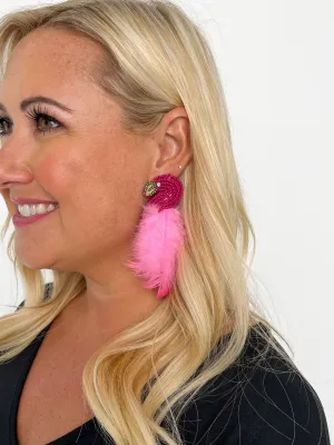 Hot Pink Flamingo Earrings
