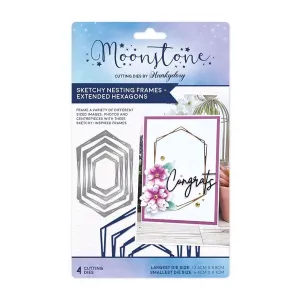 Hunkydory Moonstone Dies - Sketchy Nesting Frames - Extended Hexagons