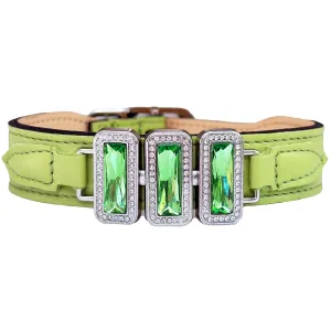 Imperial Dog Collar in Lime Green, Peridot & Nickel