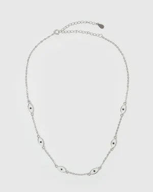 Izoa Providence Eye Choker Necklace Sterling Silver