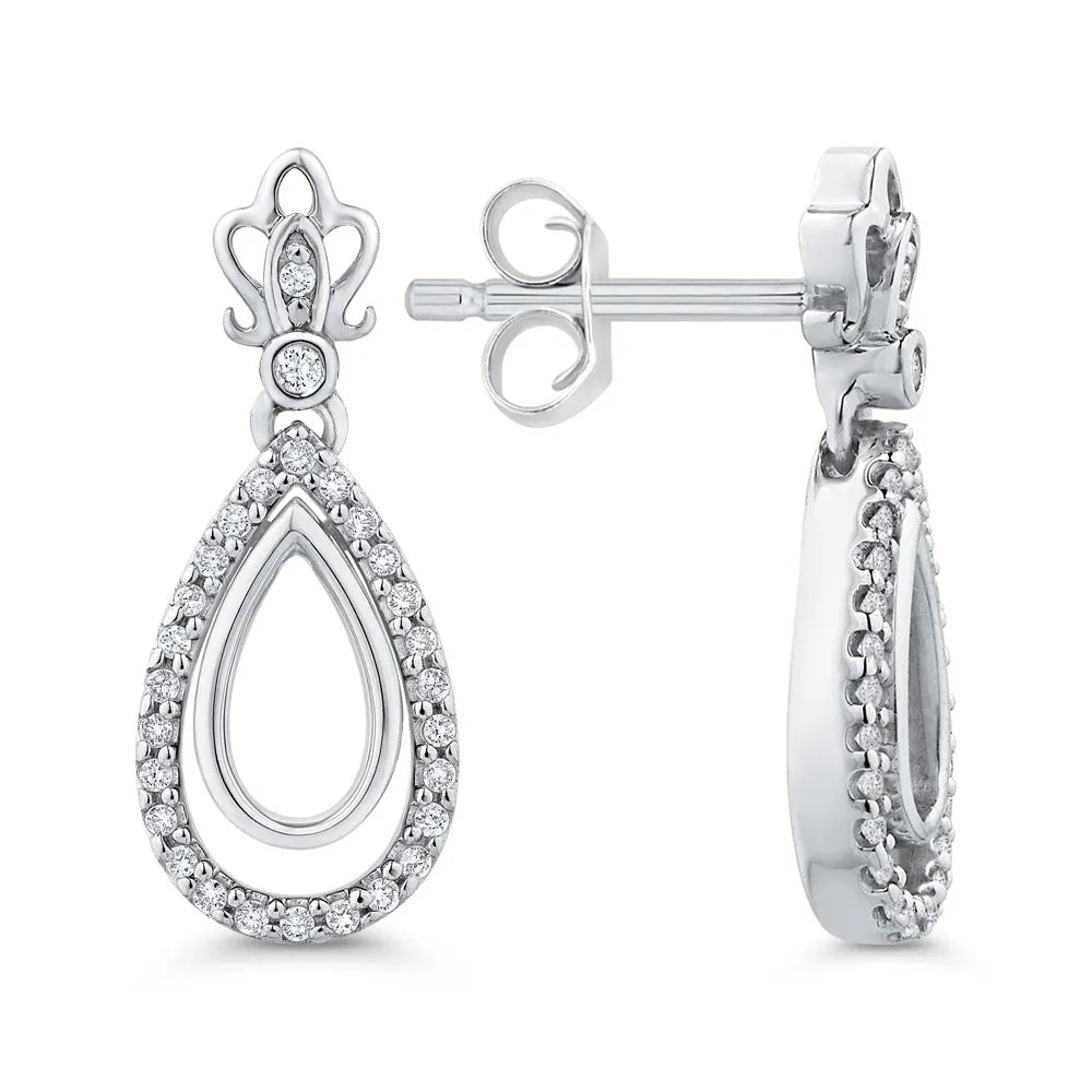 KATARINA 1/5 cttw Diamond Teardrop Earrings