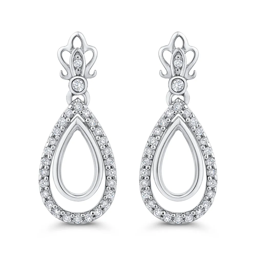 KATARINA 1/5 cttw Diamond Teardrop Earrings