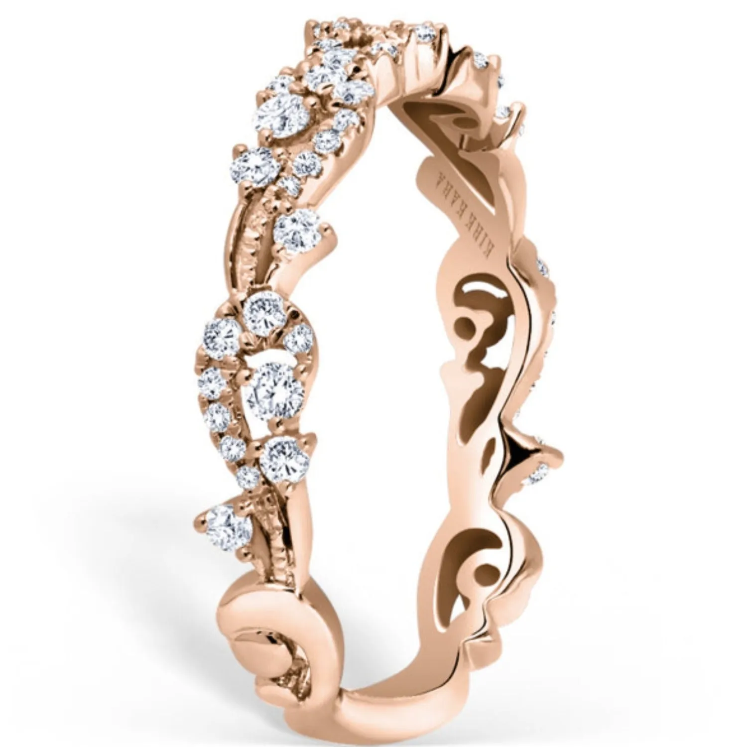 Kirk Kara "Angelique" Diamond Scrollwork Wedding Ring