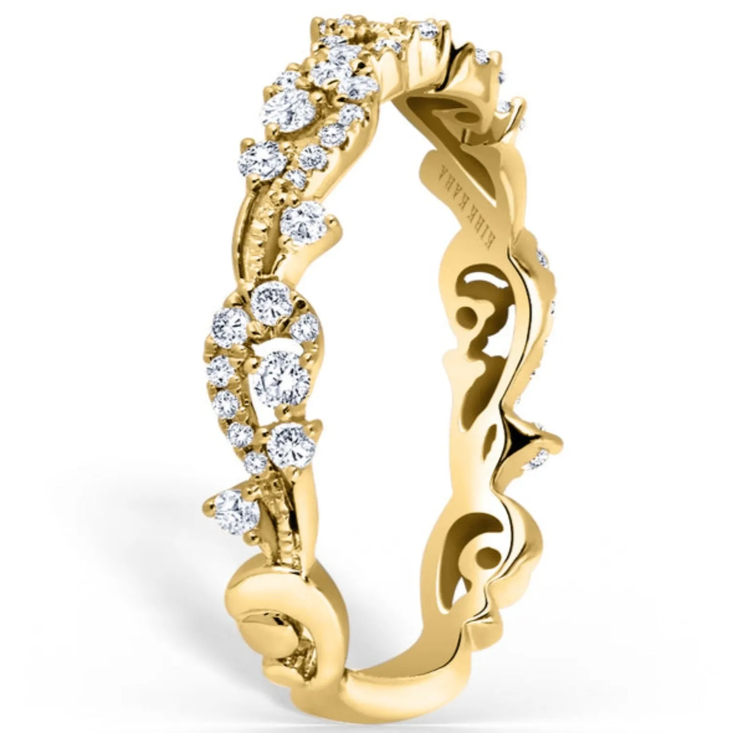 Kirk Kara "Angelique" Diamond Scrollwork Wedding Ring