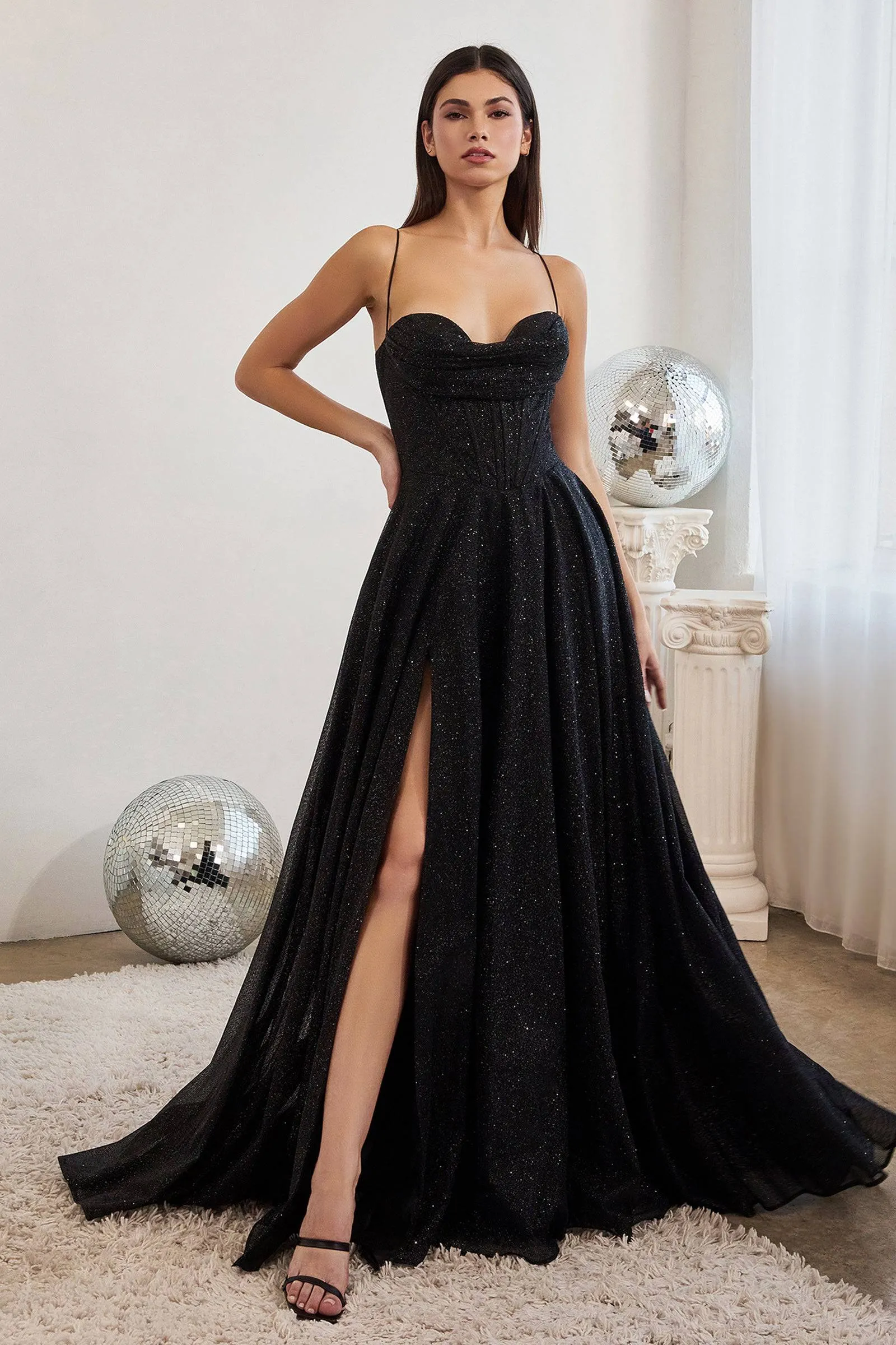 Ladivine CD252 Glittering Metallic Ball Gown Cinderella Divine