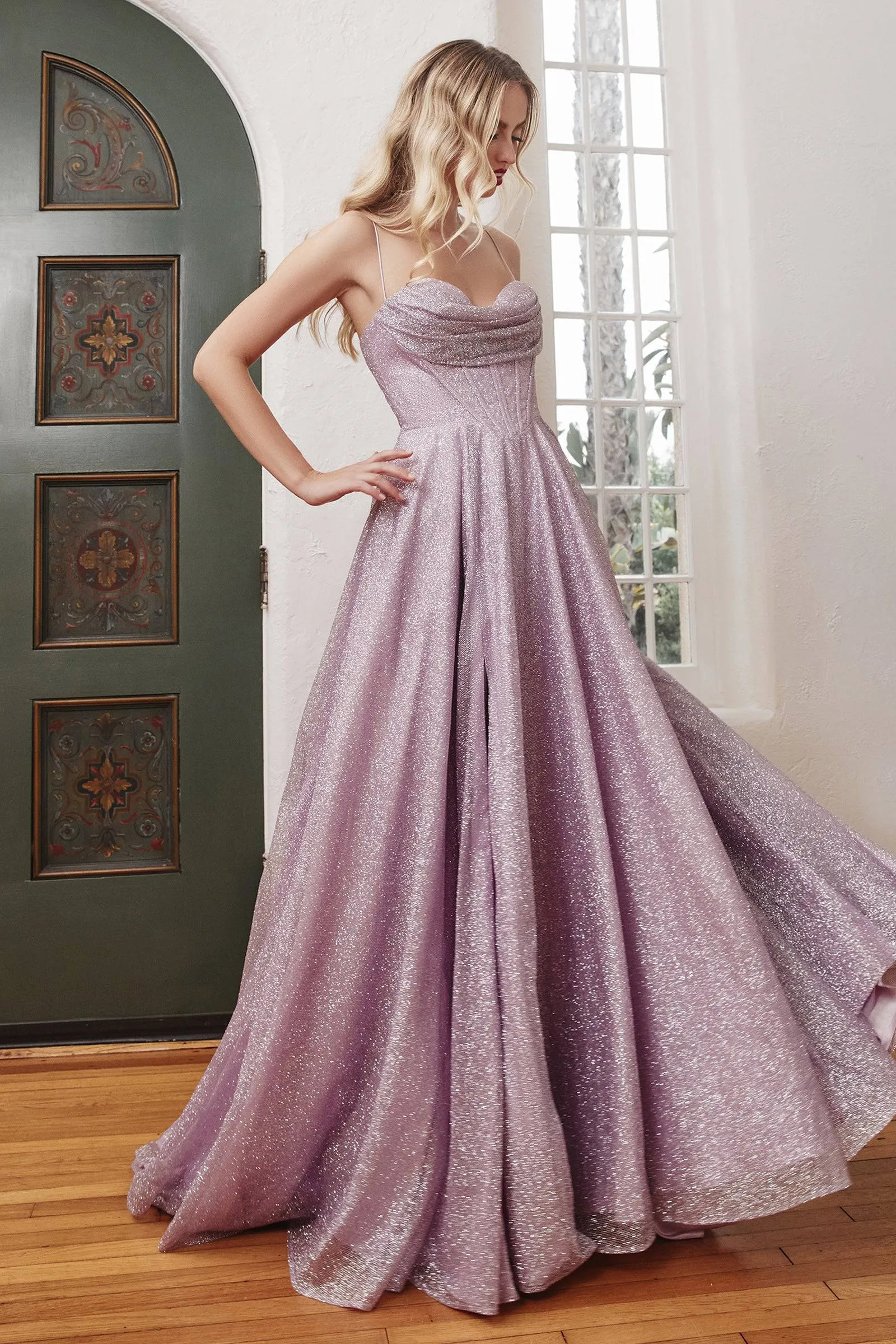 Ladivine CD252 Glittering Metallic Ball Gown Cinderella Divine