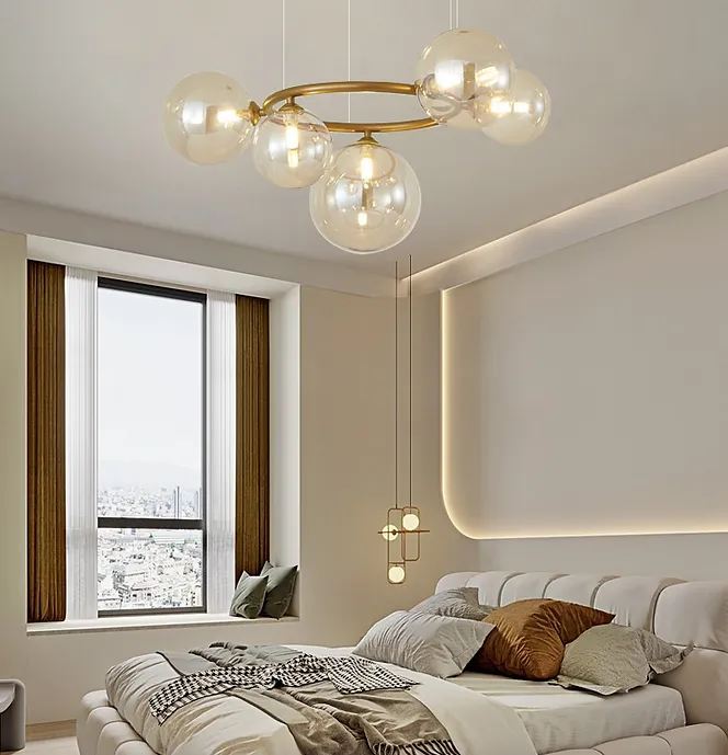 LED Metal Glass Bubble Pendant Light