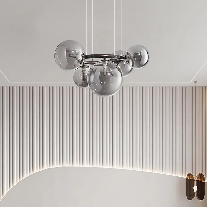 LED Metal Glass Bubble Pendant Light