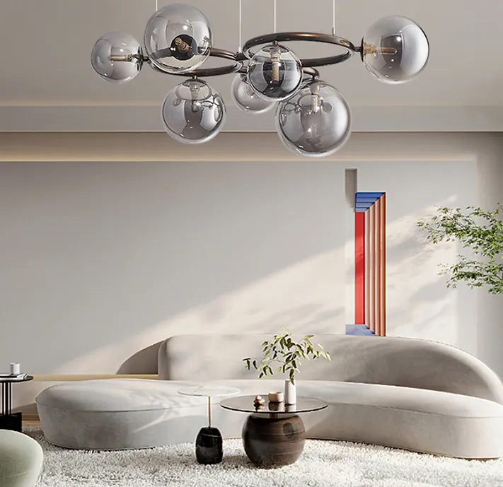 LED Metal Glass Bubble Pendant Light
