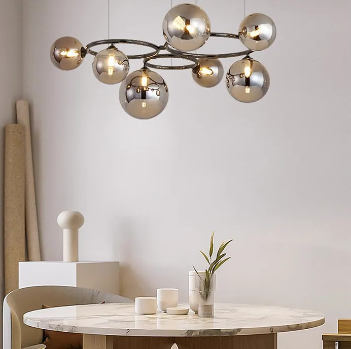 LED Metal Glass Bubble Pendant Light