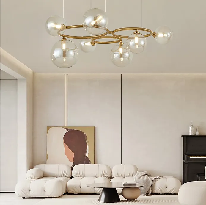 LED Metal Glass Bubble Pendant Light