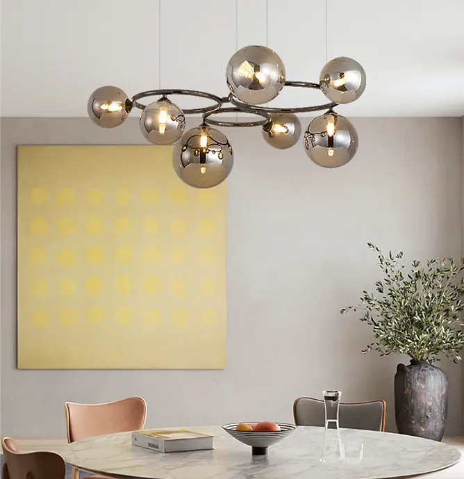 LED Metal Glass Bubble Pendant Light