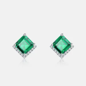 LovelyRLovely Women's Retro S925 Silver Emerald Studs