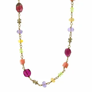 Mallary Marks 18K Yellow Gold Multi Stone Bead Necklace