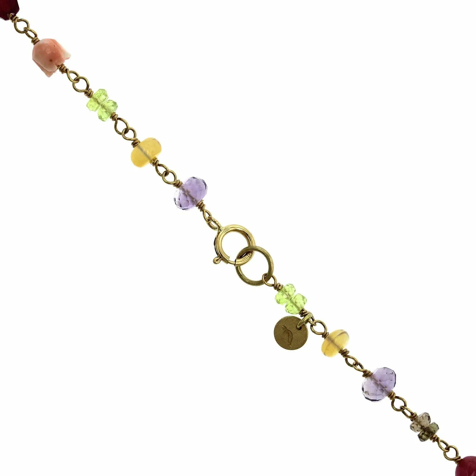 Mallary Marks 18K Yellow Gold Multi Stone Bead Necklace