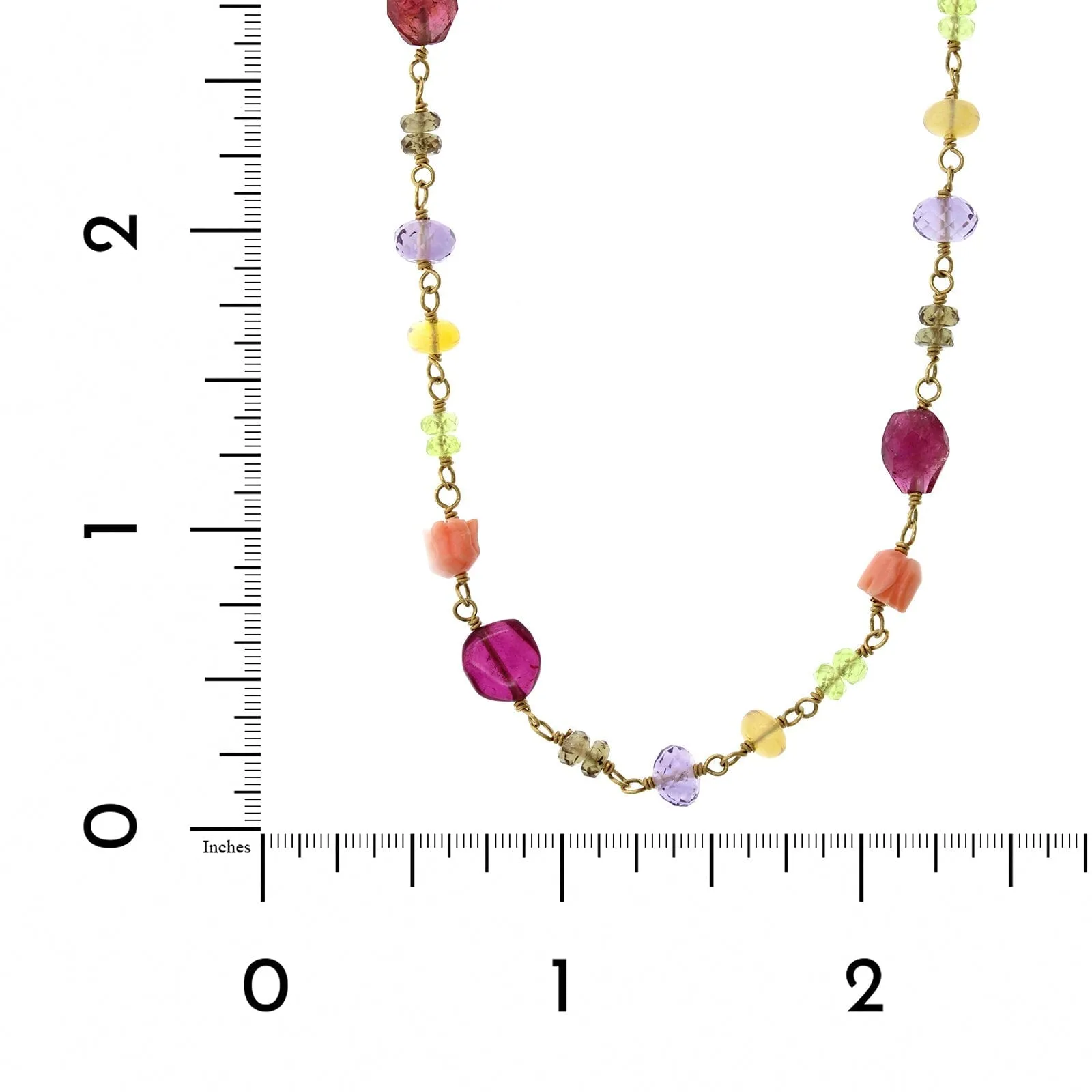 Mallary Marks 18K Yellow Gold Multi Stone Bead Necklace