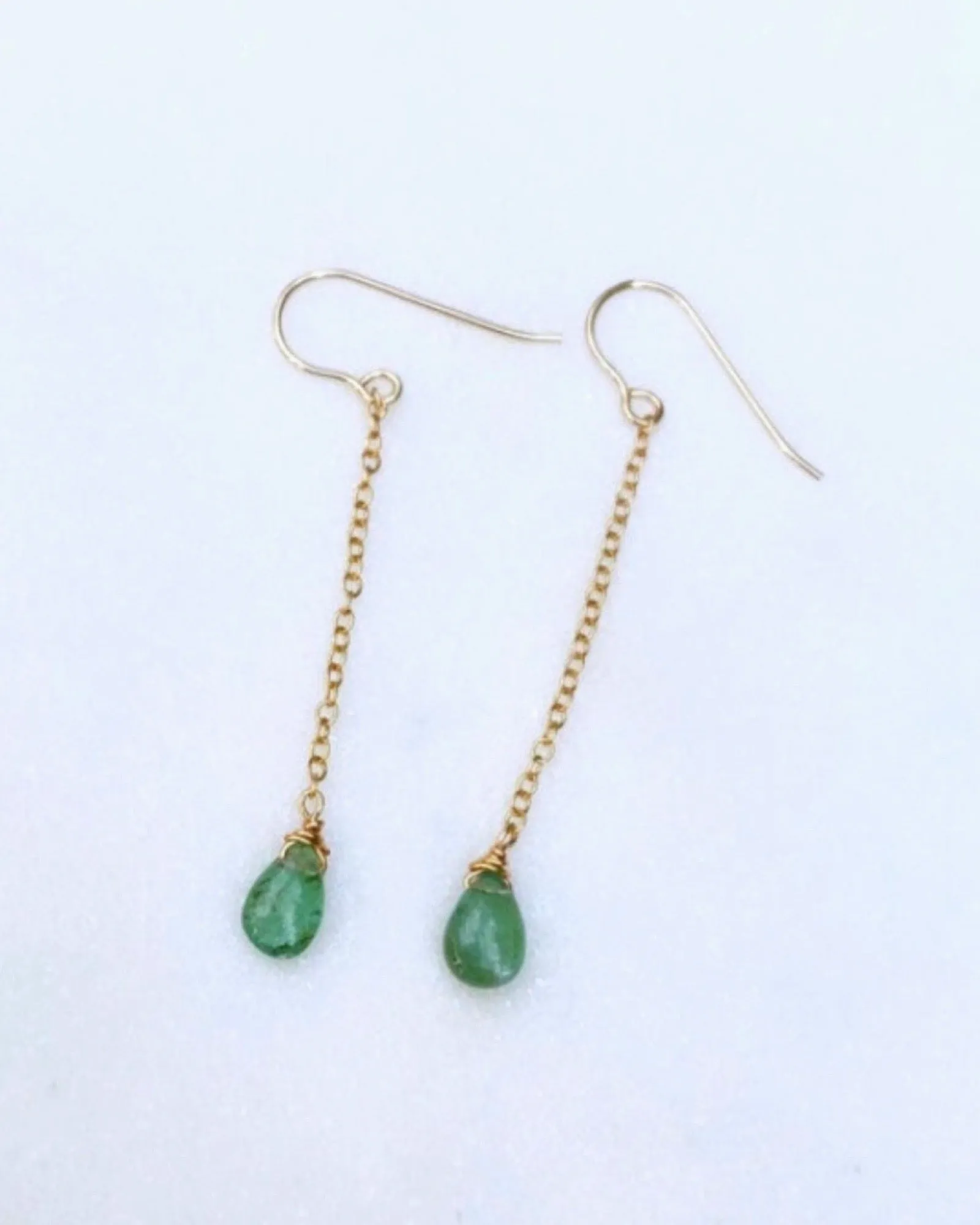 Mini Emerald Drop Earrings