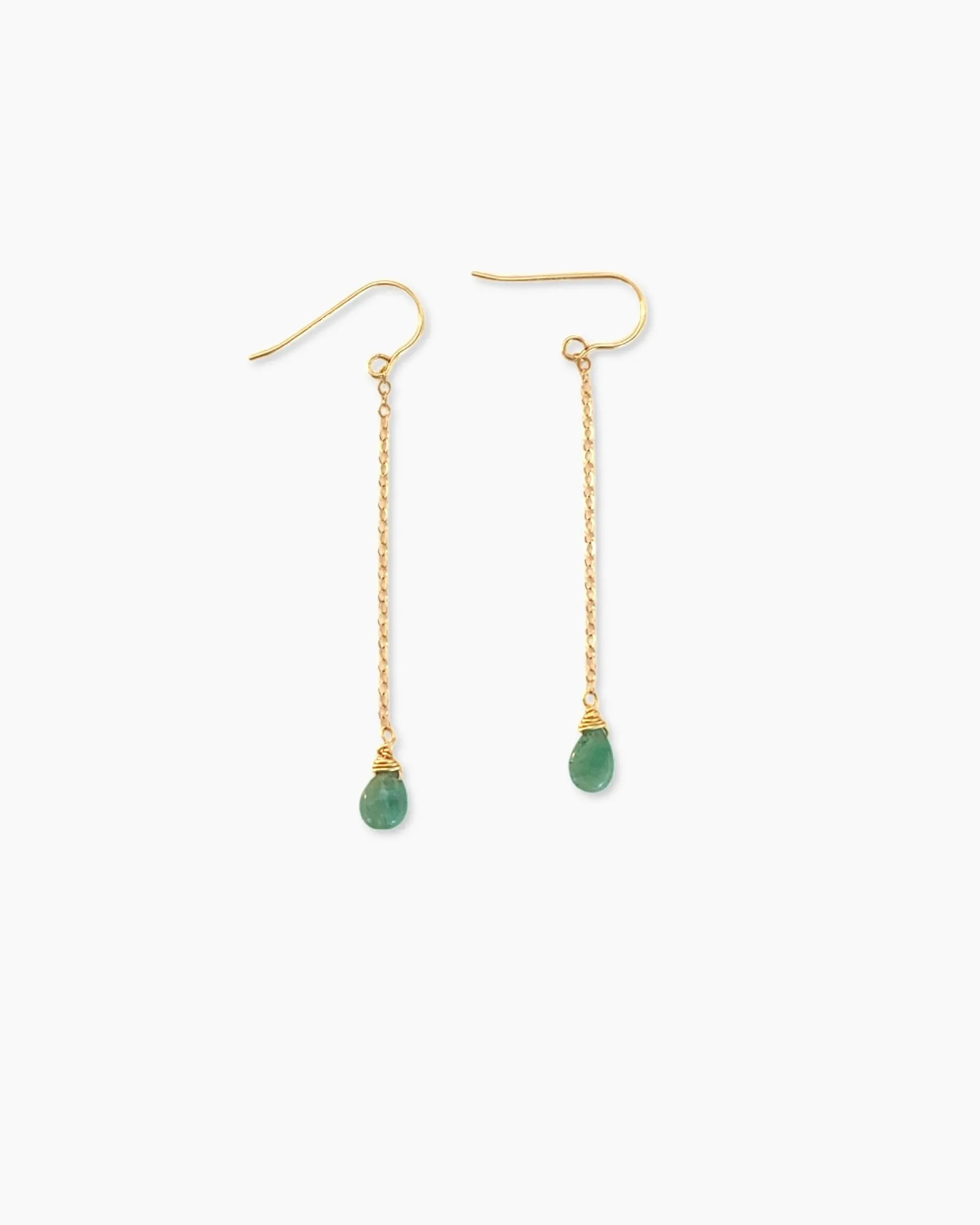 Mini Emerald Drop Earrings