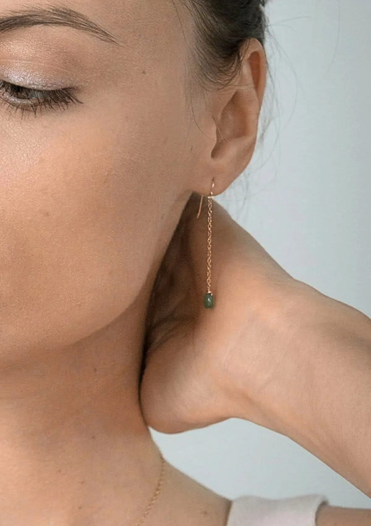 Mini Emerald Drop Earrings