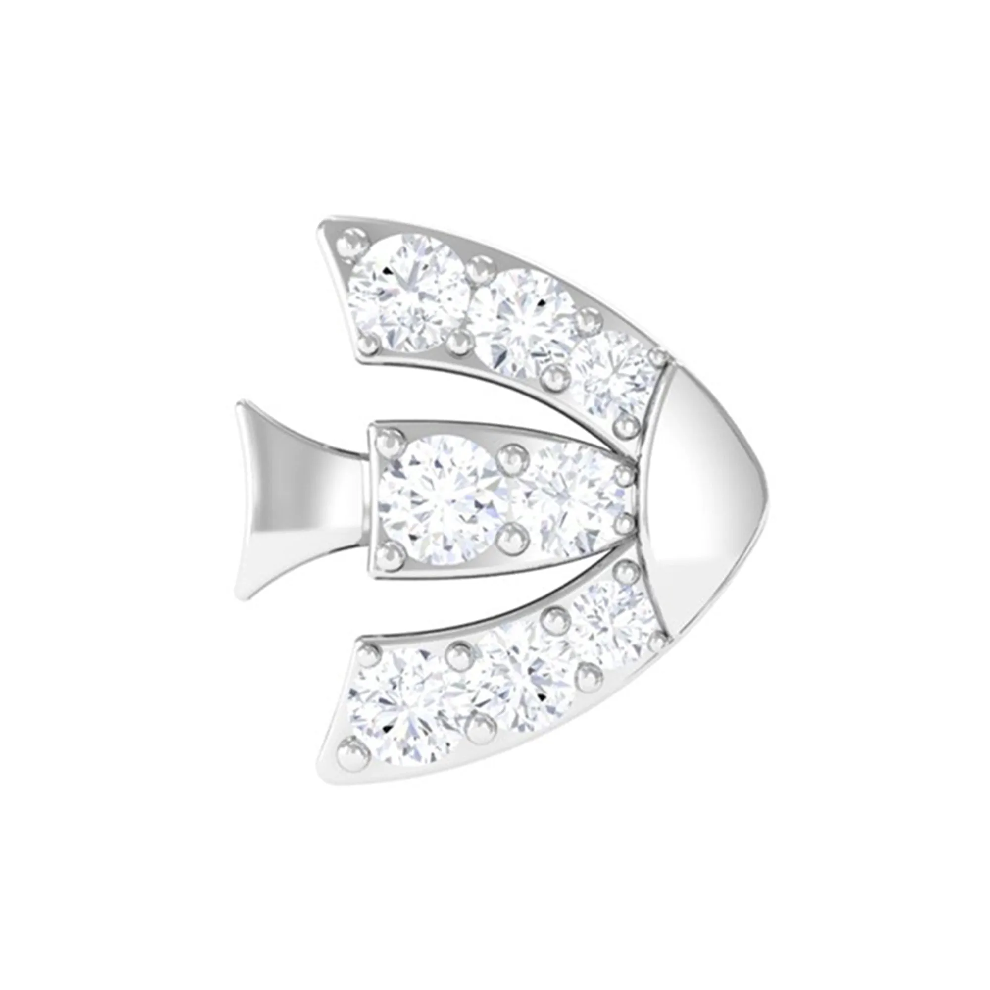 Moissanite Fish Cartilage Earring in Gold