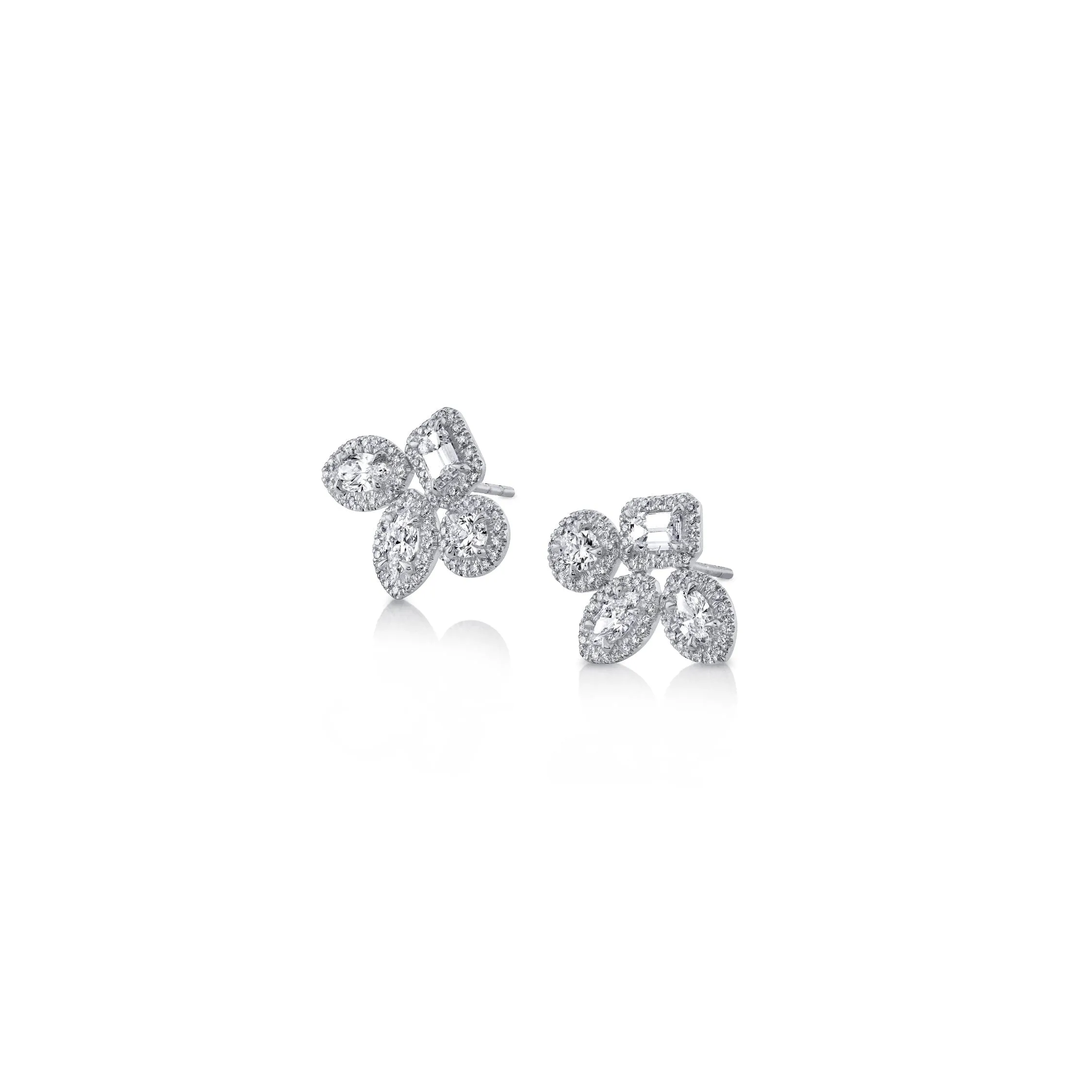 Montage Cluster Stud Halo Earrings