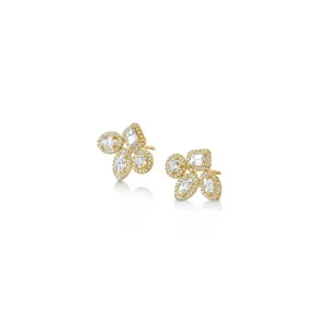 Montage Cluster Stud Halo Earrings