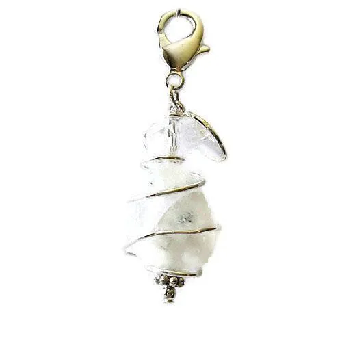 Moonstone Healing Dog Collar Charm Clear Pawmulet