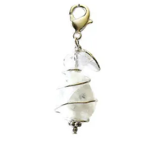 Moonstone Healing Dog Collar Charm Clear Pawmulet