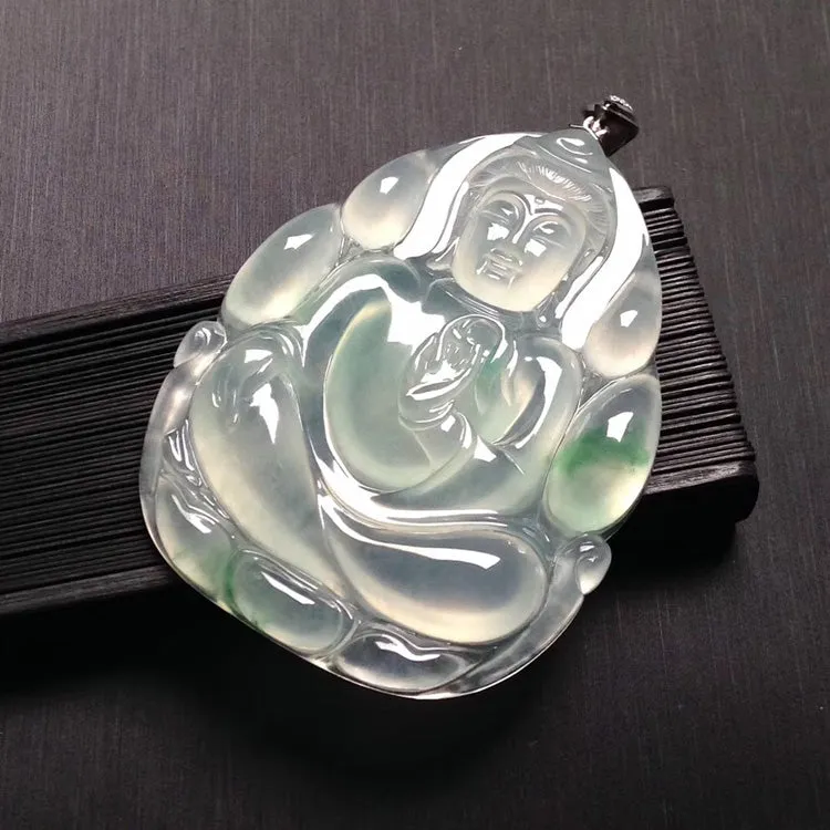 Natural Jade Pendant Jadeite Guan Yin Pendant PT229