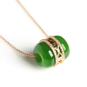 Natural Jade Pendant Nephrite Gold Pendant PT128