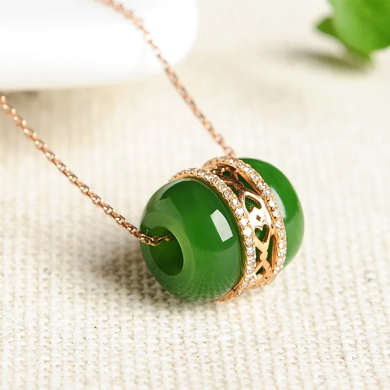 Natural Jade Pendant Nephrite Gold Pendant PT128