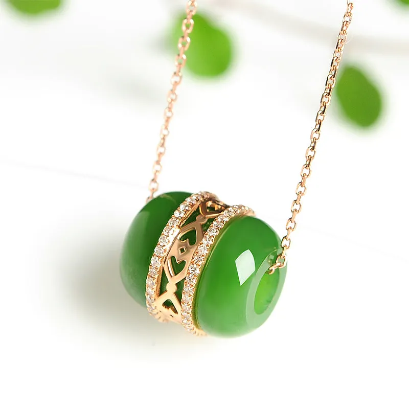 Natural Jade Pendant Nephrite Gold Pendant PT128