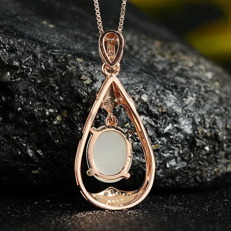 Natural Jade Pendant Nephrite Silver Pendant PT188