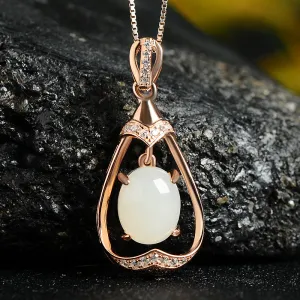 Natural Jade Pendant Nephrite Silver Pendant PT188