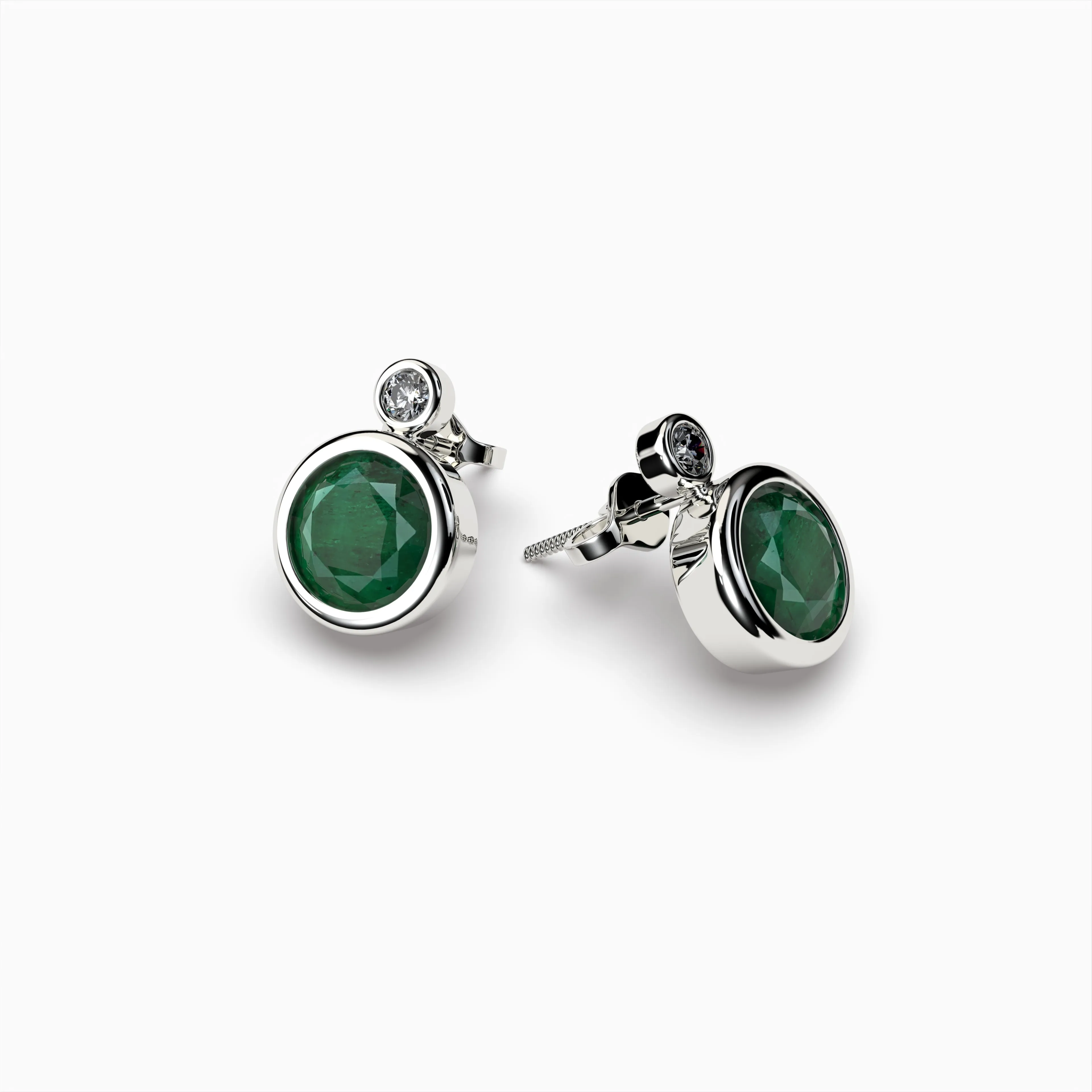Natural Zambian Emerald Earring Studs - Madeline