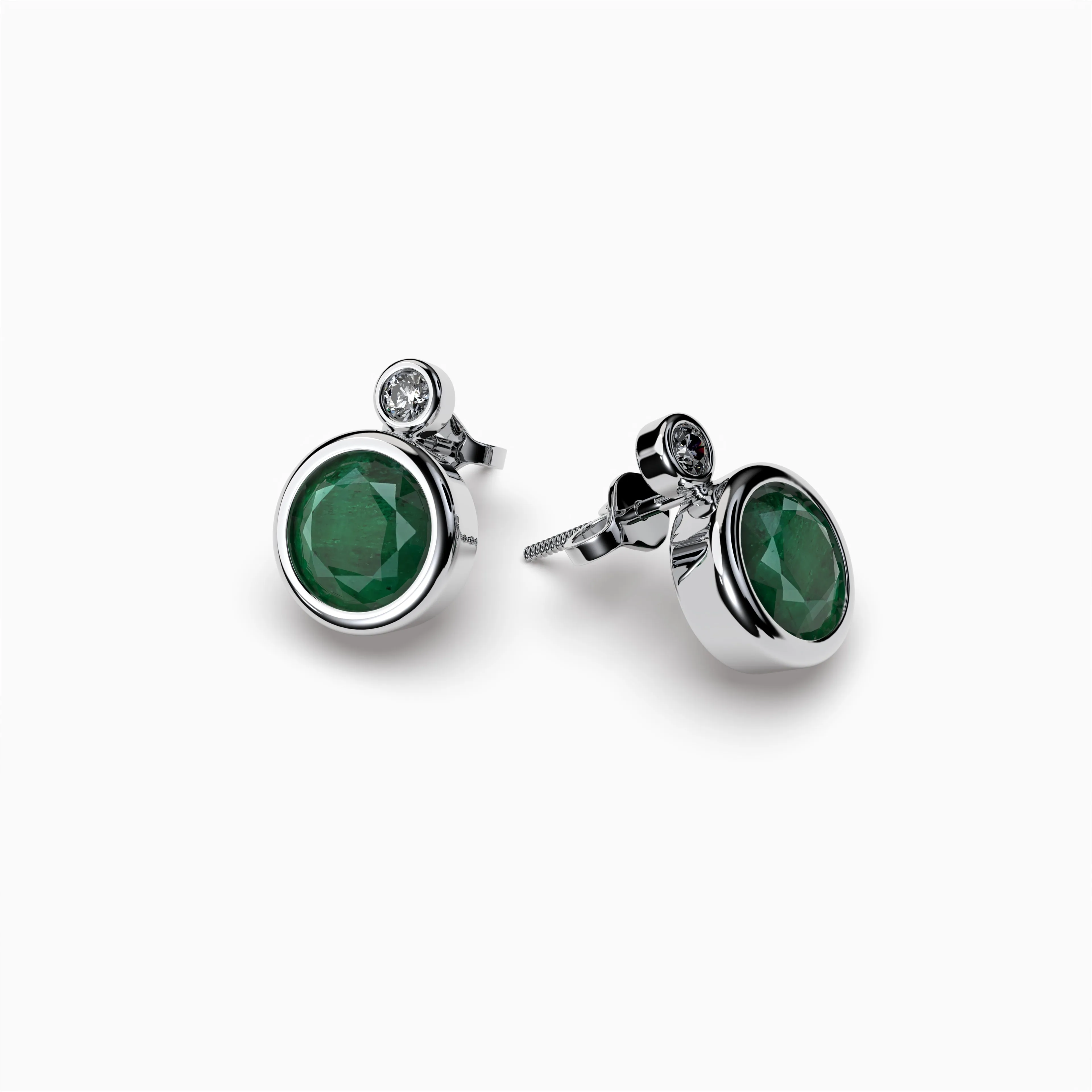Natural Zambian Emerald Earring Studs - Madeline