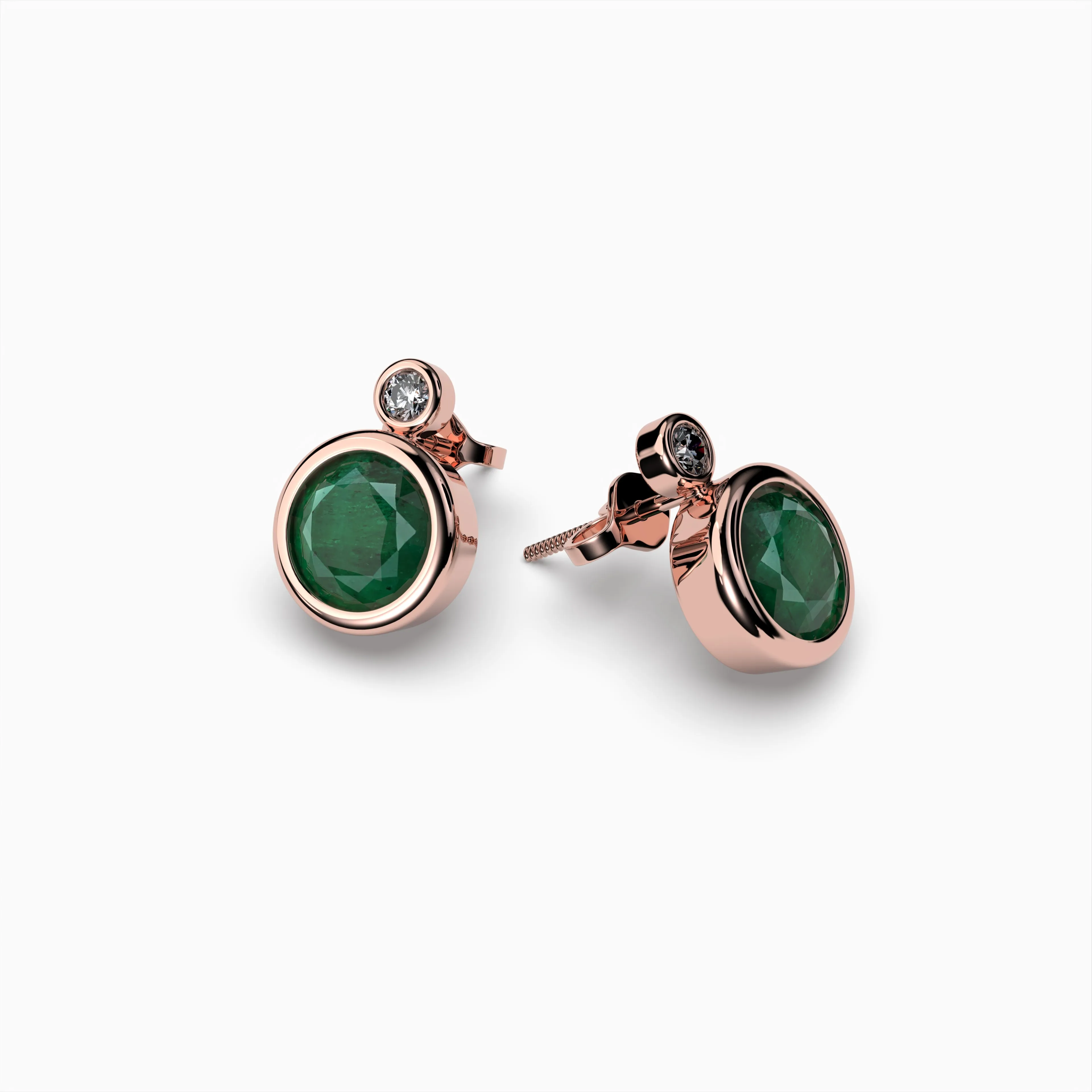 Natural Zambian Emerald Earring Studs - Madeline