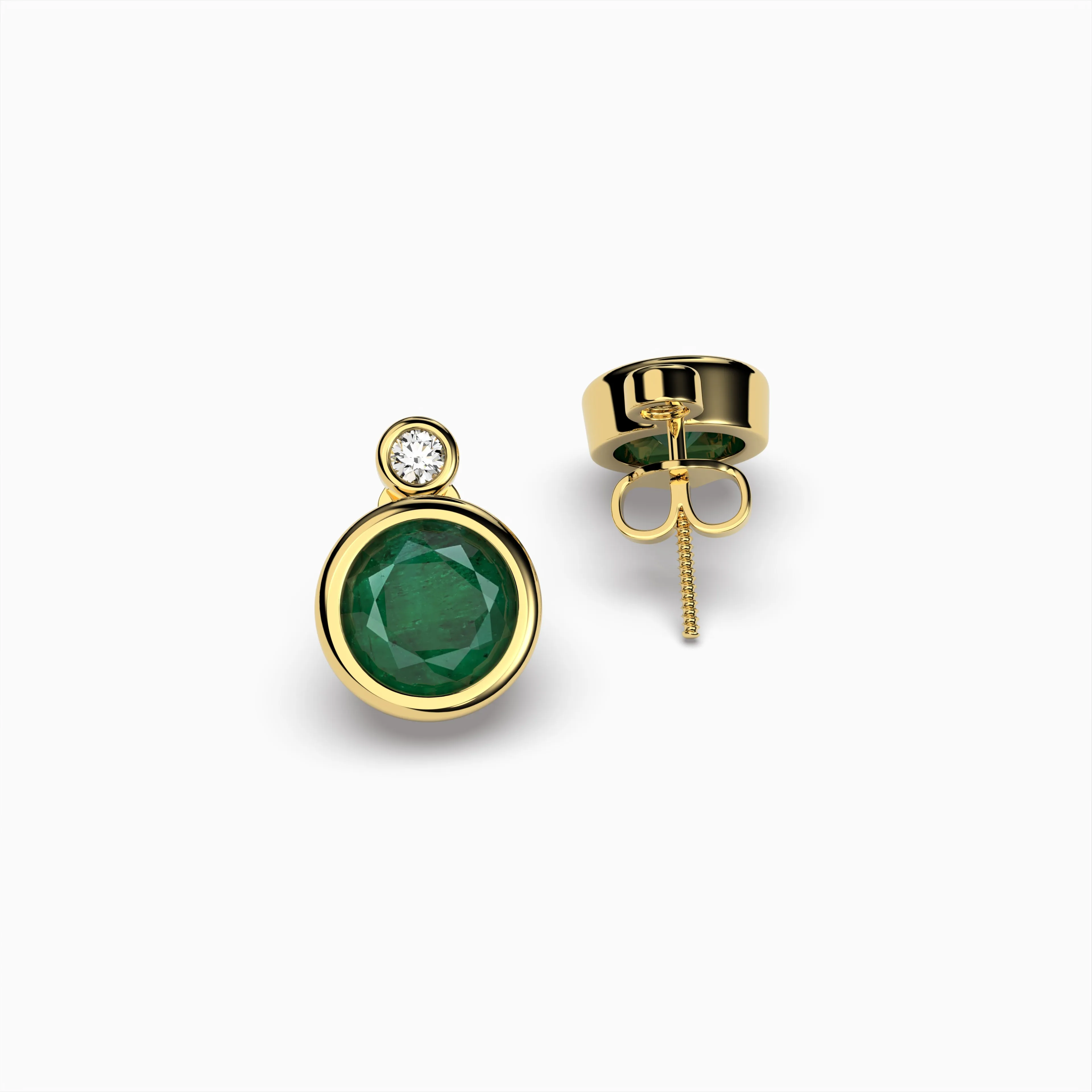 Natural Zambian Emerald Earring Studs - Madeline