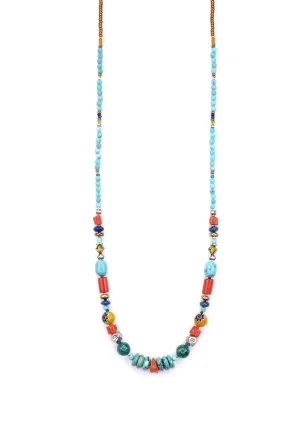 Necklace with Turquoise, Chrysocolla & Lapis
