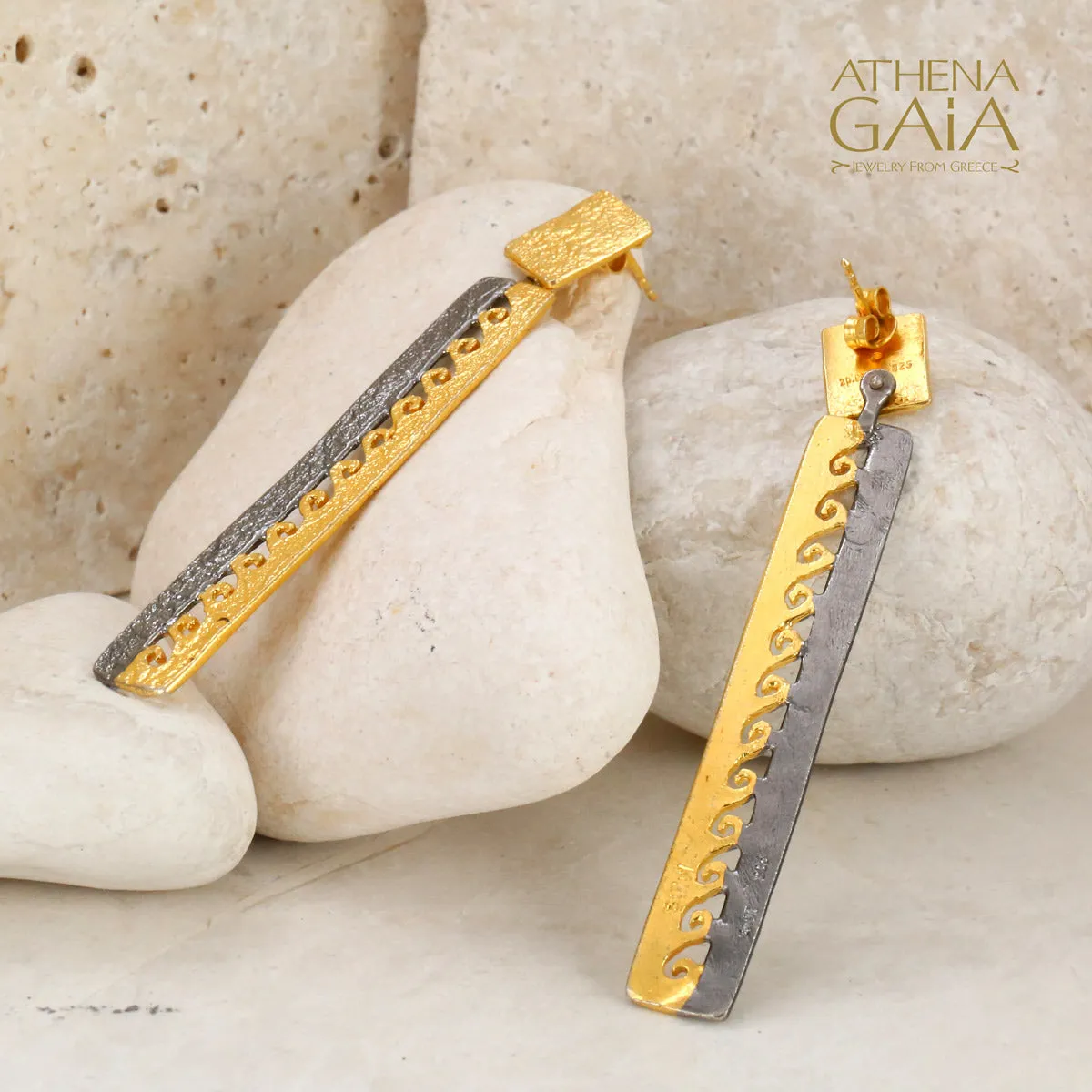 Nightwaves Longboard Square Earrings