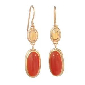 Orange Sapphire & Carnelian Earrings