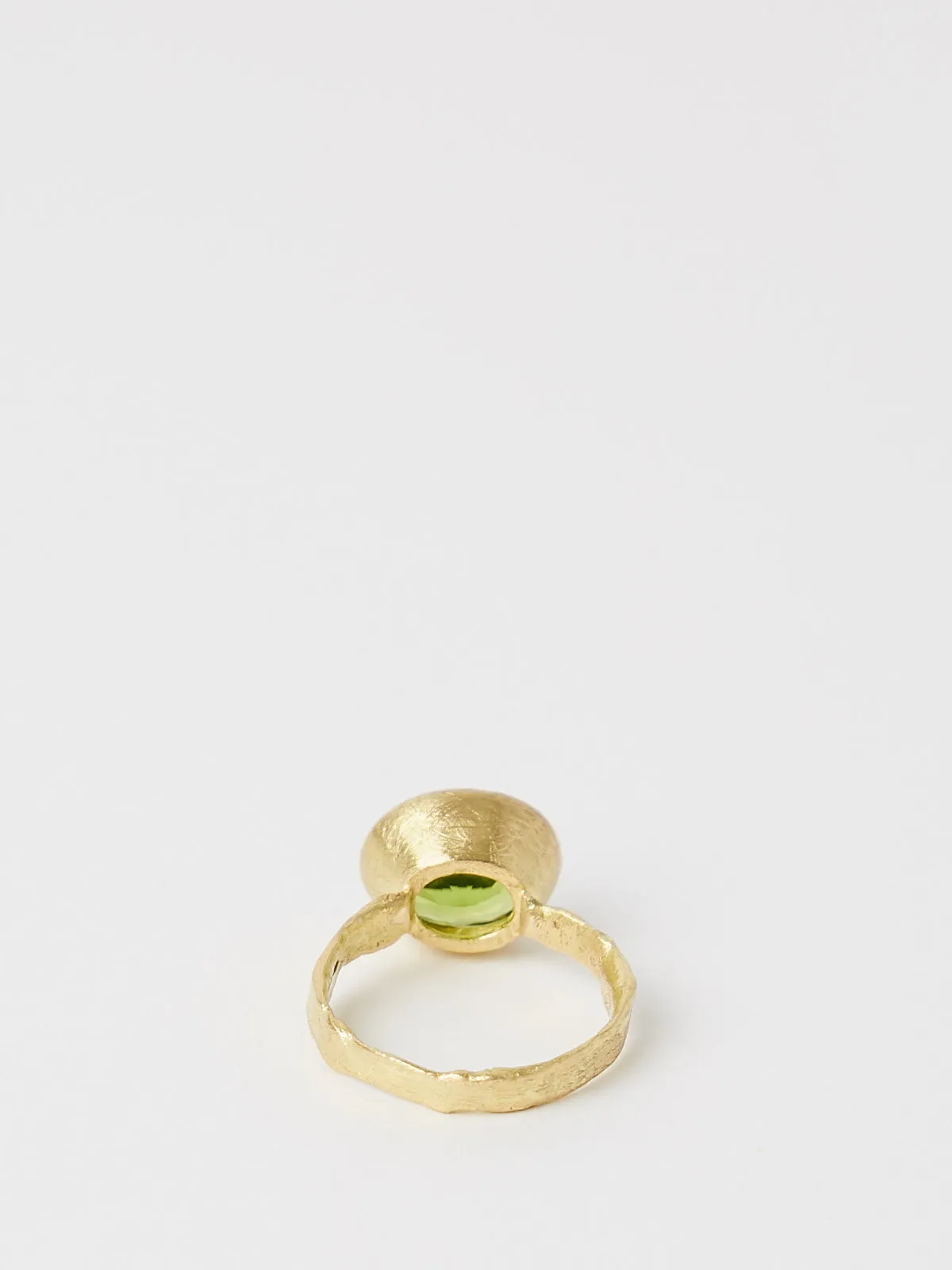 Oval Peridot 18K Gold Organic Ring